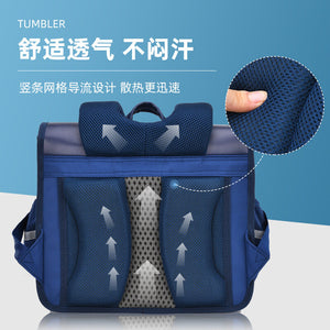 New cartoon schoolbag horizontal version primary school students' schoolbag ridge guard