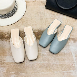 Fashion slippers women's summer 2022 new half drag women's shoes lazy flat shoes women 112-1