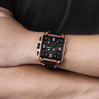 Megir watch men's retro fashion square multi-functional calendar Leather Men's quartz men's casual watch 2061