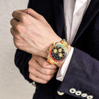 PINTIME new style men's casual watch fashion steel watch men's and women's waterproof quartz men's watch