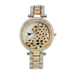 Miss fox leopard diamond-studded steel belt personalized fashion ladies watch high-end waterproof quartz watch v227