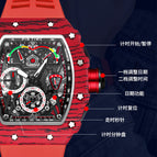 PINTIME Barrel Watch Men's Quartz Watch Watch Multifunctional Luminous Calendar Silicone men's casual  Watch 8132