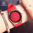 GUOU 8160 big dial Women Watch Authentic FashionTop Quality Women Watches Waterproof Alloy Quartz watch Female