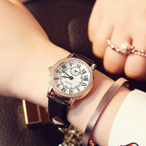 Guou fashion women's watch Tiktok same watch retro Roman scale quartz calendar women's Casual Watch