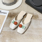 Lazy slippers women's 2022 new summer fashion half slippers women's flat shoes women's 112-3