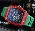 Watch for me Barrel-Shaped Quartz Watch Fashion Six-Pin Running Seconds Wood Grain Waterproof Men's Watch 9791F