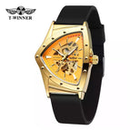 New Winner European American Style Men's Fashion Casual Hollow Triangle Automatic Mechanical men Watch SLZg121