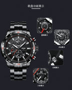BOYZHE Tourbillon Mechanical Watch Men's Multi-function Sports Transparent Bottom Waterproof Luminous Mechanical Watch WL012