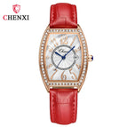 CHENXI Ladies Watch Women's Watch Fashion Bucket Diamond Leather Waterproof Watch CX319