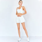 Women yoga set beauty back gathering bra high waist anti-failure sports culottes two piece Y26B7518+Y26Q7519