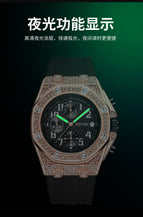 Men's casual watch retro personality diamond dial chronograph luminous waterproof quartz fashion men's watch 2665