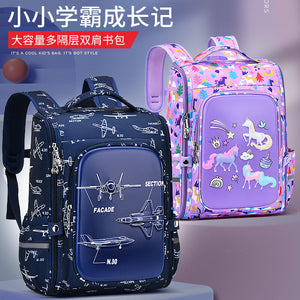 New primary school students cartoon school bag girl boy one-piece open large-capacity children's bag 5620