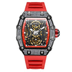 ONOLA diamond-studded live fashion sports automatic mechanical watch men's silicone strap waterproof ON3828D