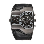 Oulm HP1220B quartz watch personality men's watch dual time zone fashion large dial belt men's watch cross-border ins style