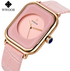 WWOOR women's watch fashion leather waterproof leisure simple office lady female quartz casual watch 8873