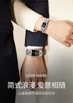 WLISTH Watch Fashion Couple Watch Square Steel Band Watch Men's Luminous Quartz Watch Women's Watch S966