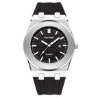 Pintime Men's Silicone Strap Wrist Watch Sports Casual Large Dial Fashion Waterproof Quartz Watch 2065