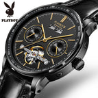 PLAYBOY 3017 Original Multi Functional Automatic Mechanical Watch Waterproof Male Formal Watches Men's Watch Gift for Father ,friends