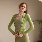 Sports jacket women's 2022 new fitness clothes long-sleeved hooded jacket suit running yoga top 208