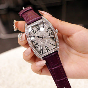 Fashion Net Red New Barrel Genuine Large Men's Watch Belt Diamond Women's Watch Waterproof Watch