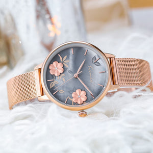 Kimio Watch Net Chain Fashion Simple Leisure Embossed Printed Women's casual Watch