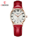 CHENXI Couple's Watch Men's Watch 076b Ultra-Thin Fashion Watch Women's quartz casual watch CX-076B leather