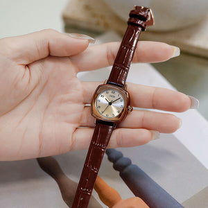 2022 new watch women's niche design student retro small square watch ladies belt watch simple 21020