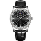 KIMSDUN Diamond Moon Phase Men's Watch Fashion Waterproof Quartz Watch K-1219B