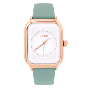 GUOU watch women's 2022 new fashion trend women's silicone strap small square watch sports watch