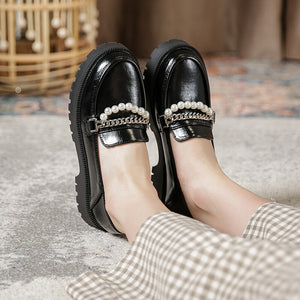 Women's Shoes 2022 new autumn small leather shoes women's thick heel Mary Jane shoes women 668-3