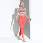 2023 Spring and Summer New Ethnic Print Yoga Suit Women's Professional Training Fitness Running Two-Piece Suit TZ-221119
