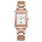 Megir women's watch light retro fashion Square Watch imported movement calendar steel band quartz lady  watch 1079