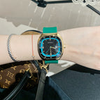 TICTOC Korean version of the trendy fashion ladies watch female ins large dial square leather strap calendar female watch 0556