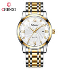 Chenxi Men's Diamond New Stainless Steel Calendar Waterproof Simple Business Fashion Luminous Quartz men casual Watch CX-8221