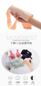 Large size bra glossy no steel ring sports anti-slip gathering side collecting underwear thin women bra