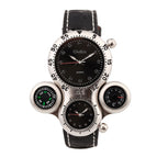 Oulm Ouli Men's Watch Compass multifunctional sports Watch leahter Casual Quartz Watch 1149