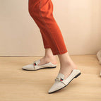 2021 Korean flat single shoe fashion metal buckle soft casual office lady women's shoes 333-b9