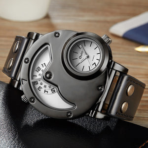 Oulm Fashion Trend Men's Watch Dual Time Zone Personality Sports Quartz Men's Watch 9591