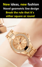 PINTIME Diamond-Embedded Fashion Waterproof Quartz Watch Business Casual Watch Women 2021