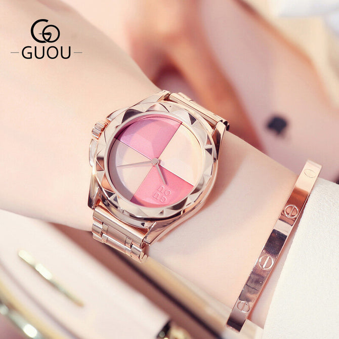 Fashion GUOU 8815 Watches Women Top Luxury Ladies Watch Blush Paragraph Tide Quartz Watch Fashion Trend Stainless Steel Women Watch