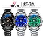 CHENXI Watch Men's Steel strap Multi-Functional Three Eyes and Six Needles Sports fashion quartz Watch CX-905A
