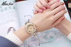 MISSFOX Women's Watch Round Alloy European Classic Fashion Quartz Diamond Women's Watch 1846
