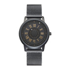 EUTOUR Magnetic ball national wind mechanical black technology men's watch round pin buckle spiral crown watches for women