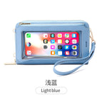 Touch screen mobile phone bag female diagonal RFID anti-theft brush multi-function shoulder transparent mini small bag wallet mobile phone bag SJ623