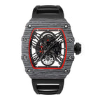 SKONE Time and Space New barrel Watch Men's Hollow Bottom Quartz Watch Silicone Watch 5168