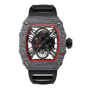 SKONE Time and Space New barrel Watch Men's Hollow Bottom Quartz Watch Silicone Watch 5168