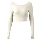 2023 Autumn Yoga Clothes Long Sleeve Sexy Beauty Strap Chest Pad Bottoming Shirt Women's Sports Bra running fitness Top CX20-258