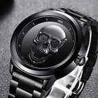 LIGE Simple Skull 3D Men's Waterproof Men's quartz Watch LG9876