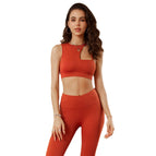 2023 New Beauty Back Yoga Suit Sports Bra High Waist Hip Lifting Running Fitness Pants Set WXM169+CKM255