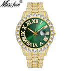 MISSFOX watch men's personality hip-hop water ghost Roman diamond-set quartz watch men 2643-3